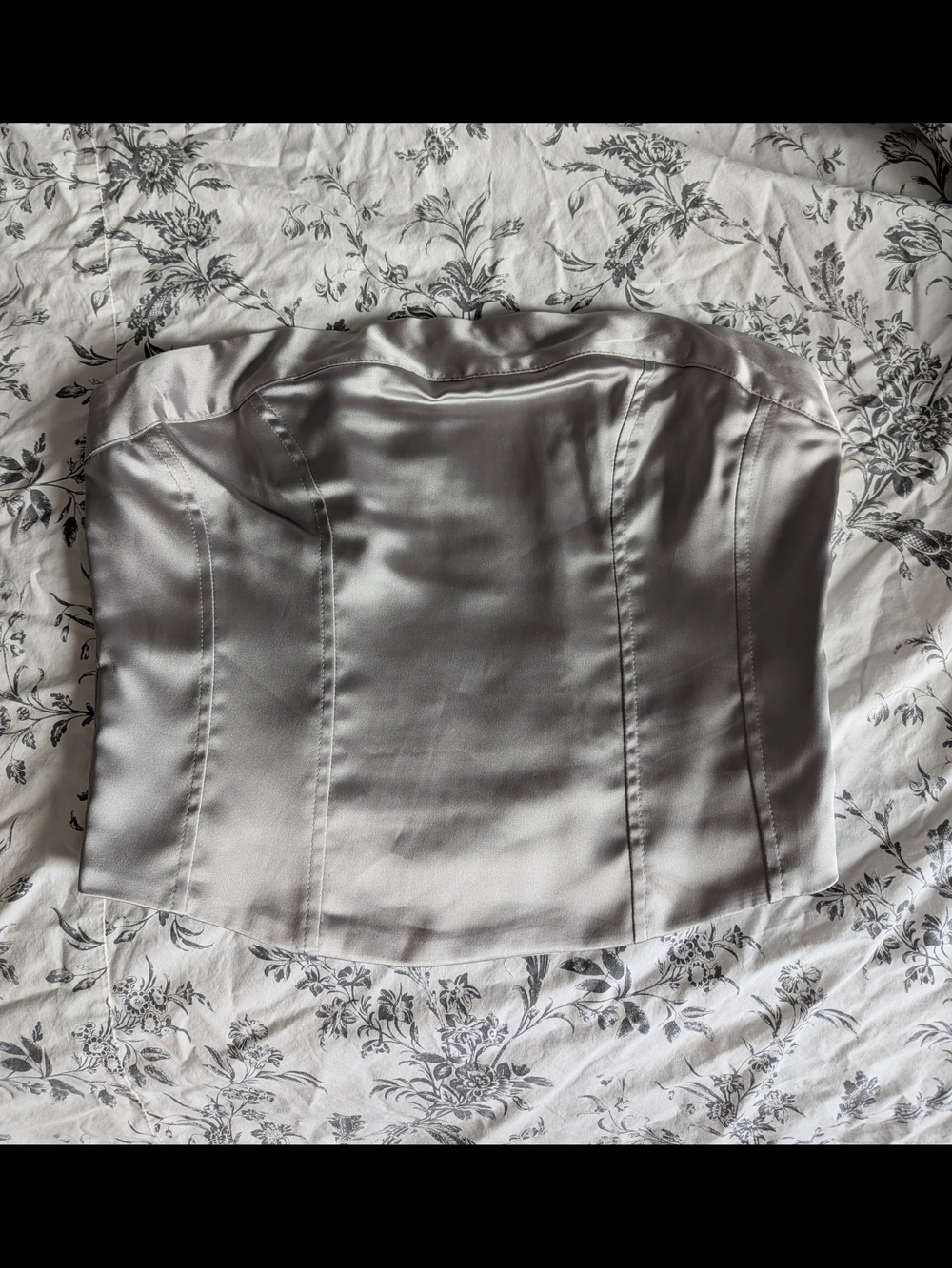 wild fable Silver Satin Strapless Corset Top
